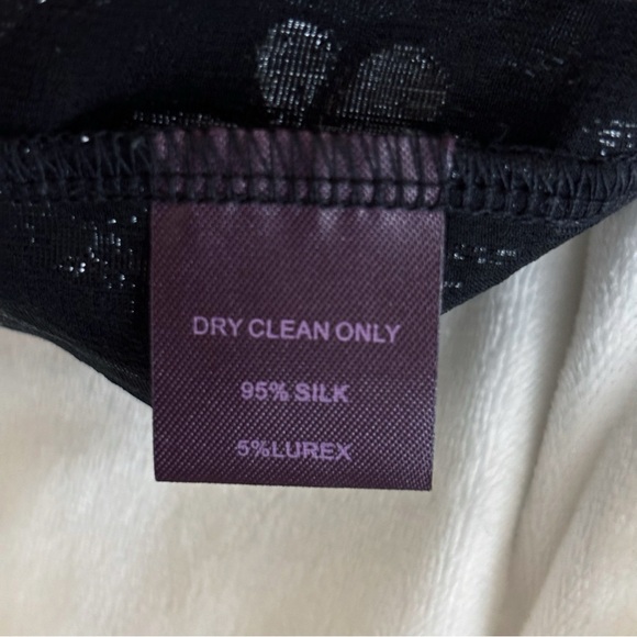 Hale Bob Beaded Burnout Silk Blouse Medium Black Summer Luxury - Picture 6 of 6